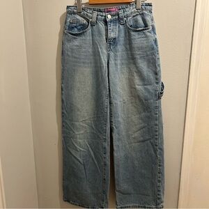 Edited Light Wash Painter Jeans High Rise Wide Leg Straight Y2K Denim Size 10